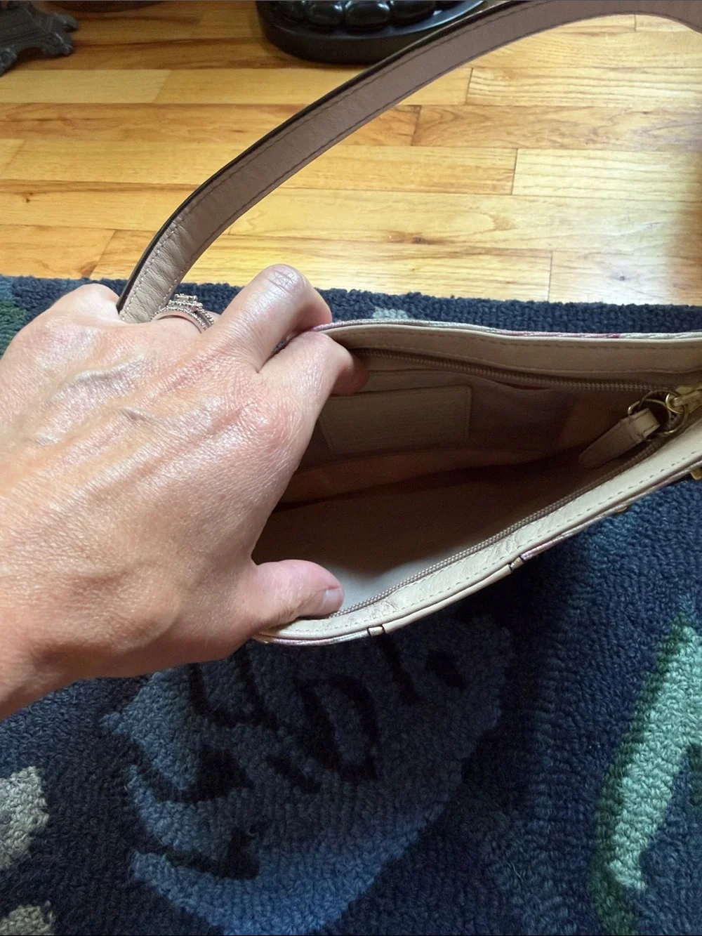 Coach Pink Signature Canvas Hobo Shoulder Bag